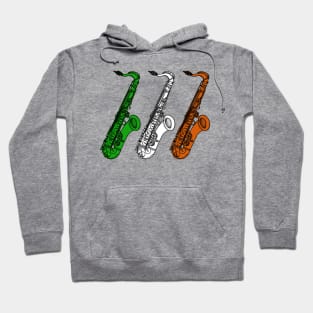 Saxophone Irish Flag Saxophonist Sax Player Ireland Hoodie